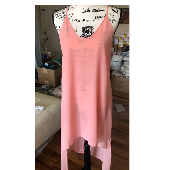 Dress chiffon sundress peachy open back womens - Picture 2 of 3